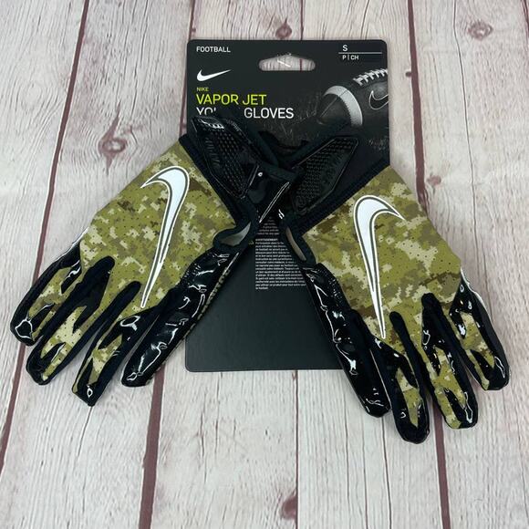 Nike Vapor 6.0 Jet Football Gloves NFL Logo Salute To Service Camo Youth Size S - Picture 3 of 7